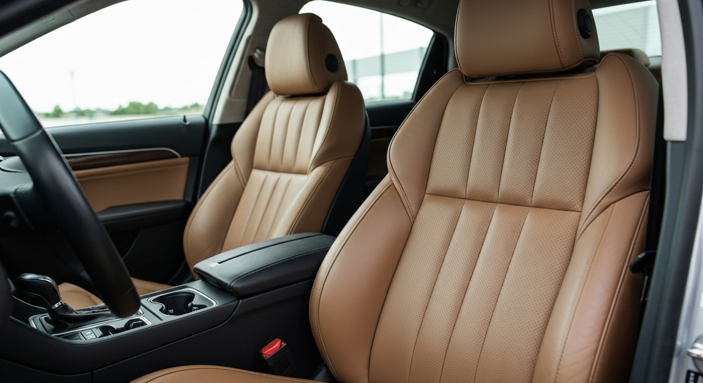 Autostoelen schoonmaken met borstel — stof, leer en alcantara reiniging