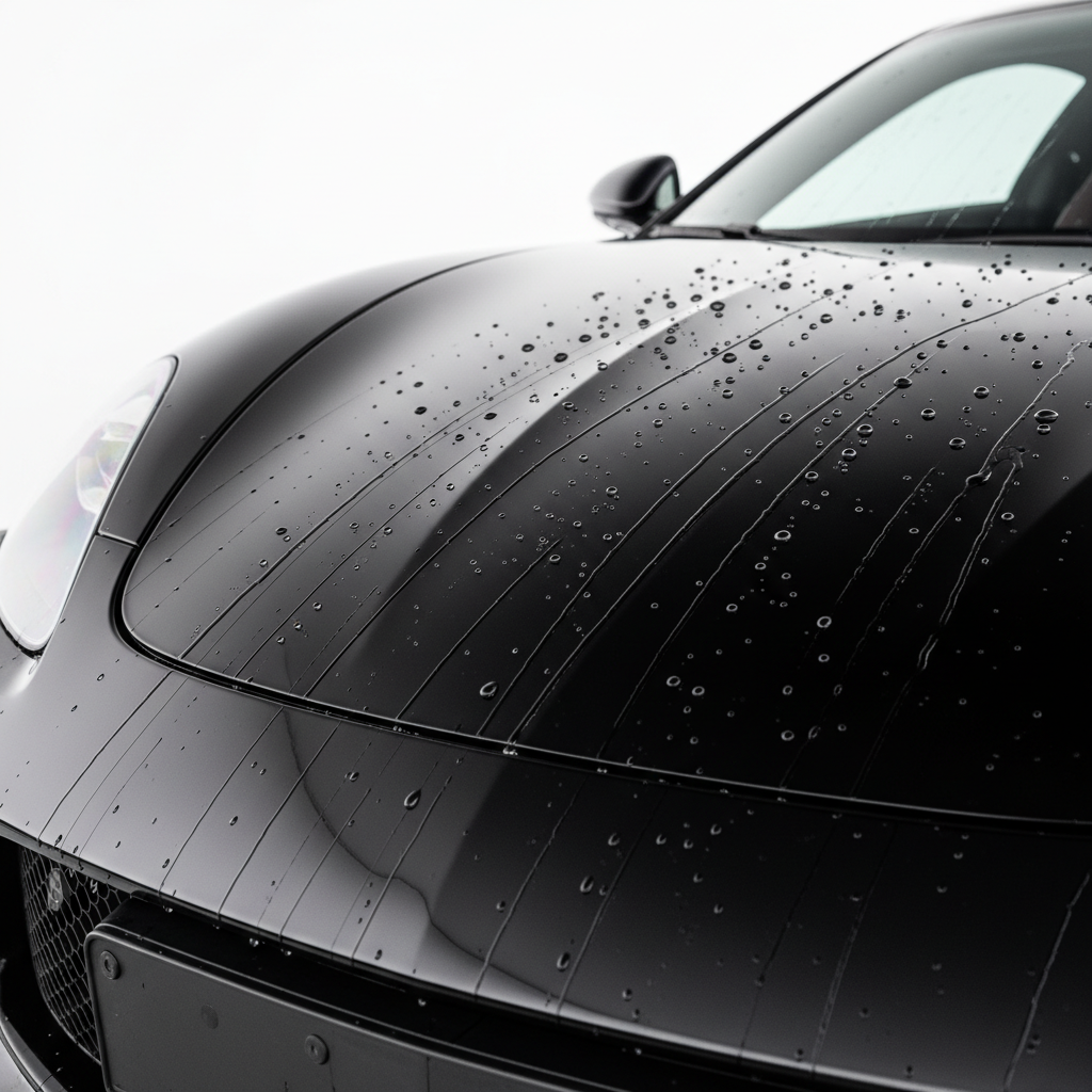 Glanzende autolak na aanbrengen van sealant voor lakbescherming