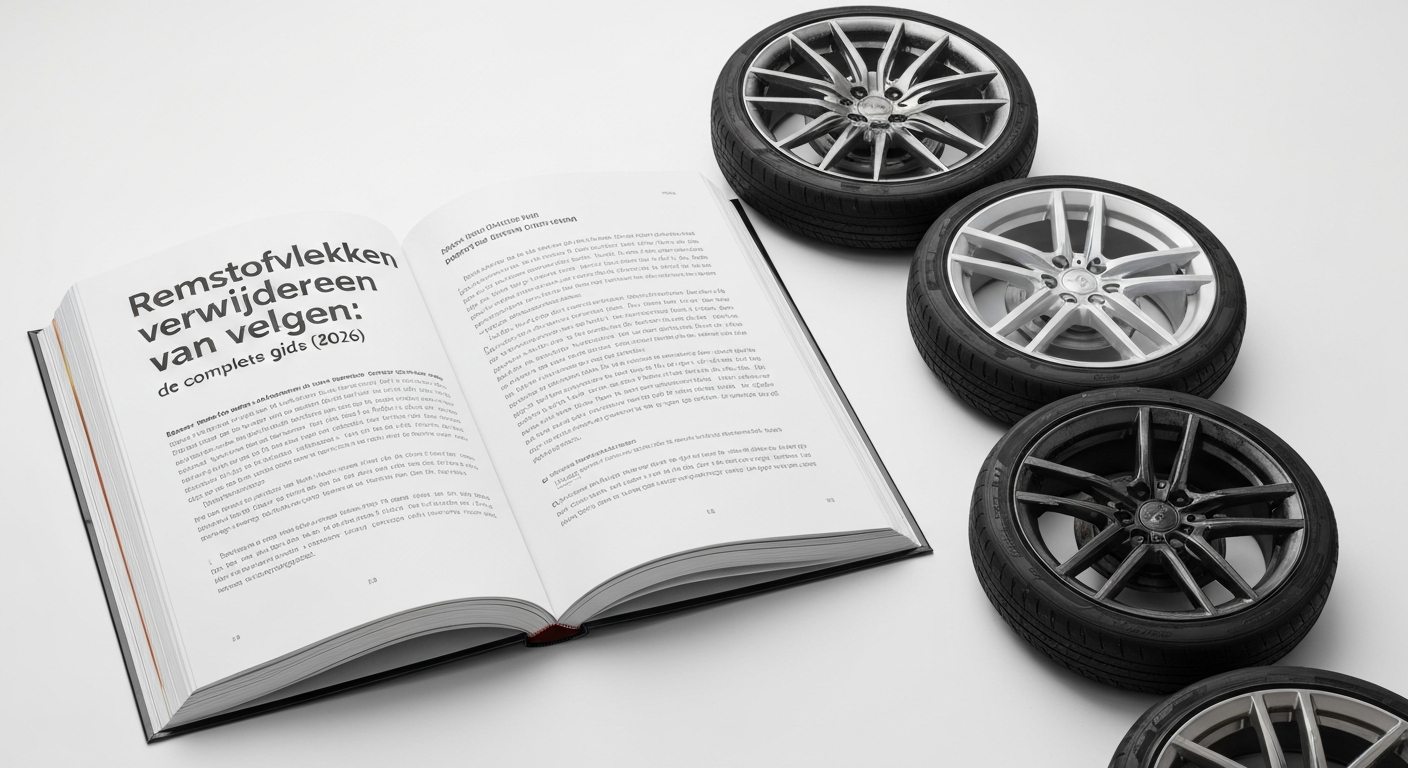 Remstofvlekken verwijderen van velgen met een pH-neutrale velgenreiniger en velgenborstel
