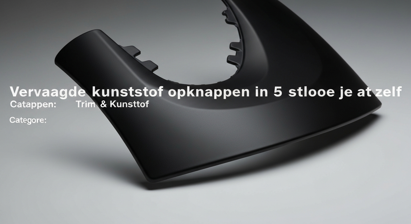 Vervaagde kunststof bumper wordt stap voor stap opgeknapt met trim restorer en microvezel doek